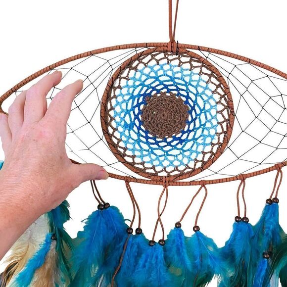 Evil Eye Feather Dream Catcher - Picture 2 of 6